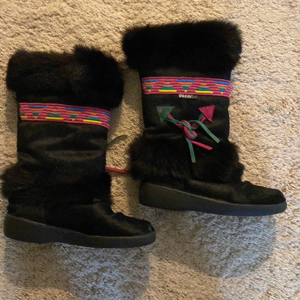 Apres Ski fur boots size 6 by Oscar